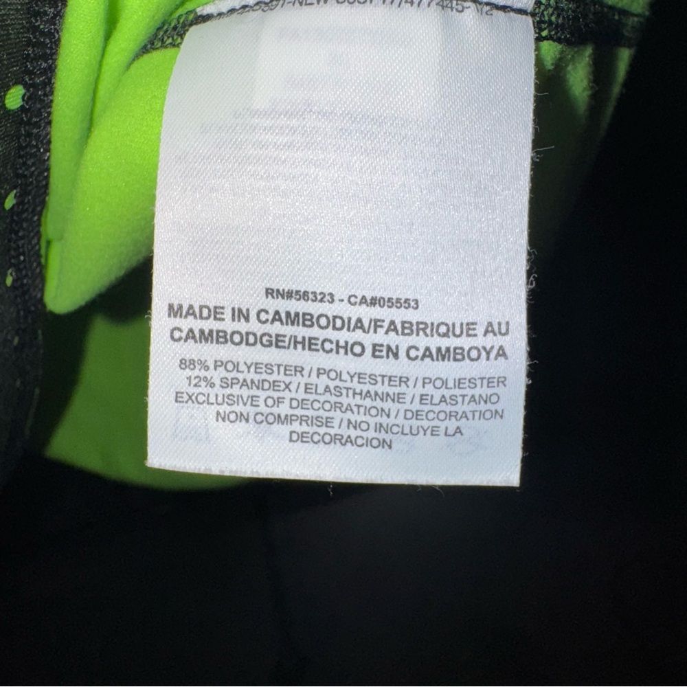 Nike Pro Women XL Dri-Fit Hyper warm Half Zip Pullover Black Green Polka Dot - Picture 7 of 8